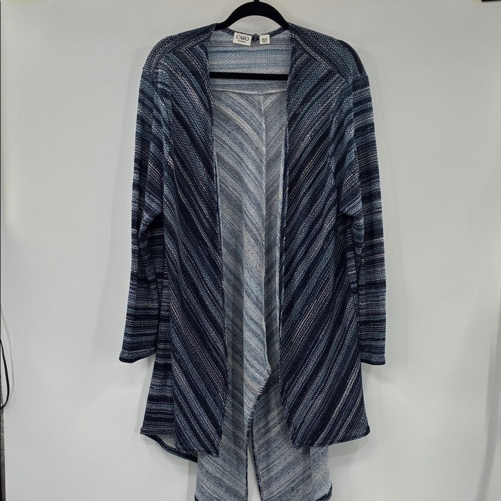 3For$20 Cato Blue and Gray Striped Cardigan size 18/20